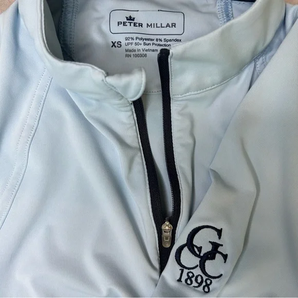 PETER MILLAR Women's  UPF 50+ Sun Protection 1/4 Zip Pullover XS Navy Blue Golf - Picture 4 of 16